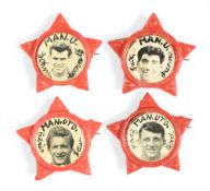 Badges: Manchester Utd Star badges generally early 1960s to include David Herd, Tony Dunne, John