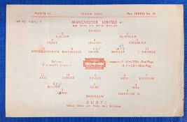 1945/46 Manchester United v Bury Lancashire Senior Cup match programme 6 March 1946; team