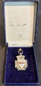 1938 Rugby Medal: Boxed and made by Croneen of Gillingham, highly decorated and enamelled Maltese