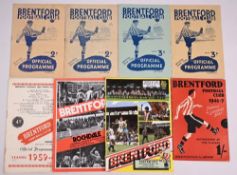 Selection of Brentford programmes, 1946/47 Charlton Athletic, Leicester City (FAC), 1948/49