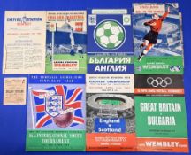 Selection of England home international match programmes 1946 Belgium (1/3 of front cover