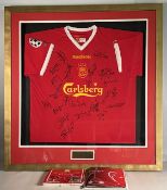 2001-2003 Liverpool Home Shirt multi signed by the first team #20, good signatures to include