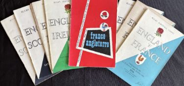 1955-62 England H and one A in Five Nations Rugby Programmes (8): v I 2, 56 and 58; v S 2, 55 and