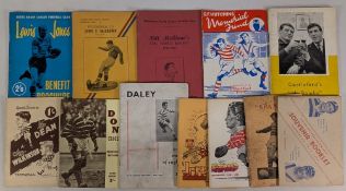 12x Rugby League Souvenir Testimonial Brochures: to include Castleford’s H Bombs Hatyon and Ivison