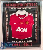 2011 Gary Neville Testimonial Replica Manchester United Football Shirt, with signature -