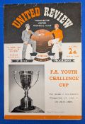 1953/54 FA Youth Cup Final Manchester United v Wolverhampton Wanderers at Old Trafford 23 April 1954