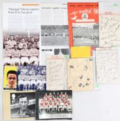 Arsenal FC 1950-1954 era collection of player autographs 1951 autograph book page with 11 signatures