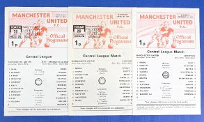 Manchester United reserves 1973/74 homes Liverpool, Everton, WBA; fair/good. (3)