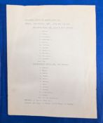 1968/69 Blackburn Rovers v Manchester United Lancashire Senior Cup 2nd round, single sheet programme