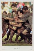 Neil Back signed Leicester Rugby Maul Colour Photo: Blue Tube-produced, quality large photograph