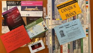 1950s-2010s large Rugby Ticket Collection (200+): Neatly sleeved in folder, big selection, wide