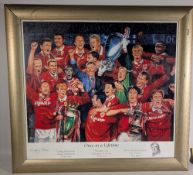 1999 Manchester United Champions of Europe Print ‘Once in a Lifetime’ by Geoffrey Wood with