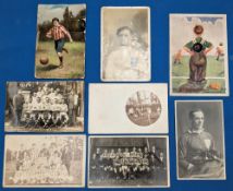 Period Football Postcards with Stoke City interest, J Thomas Jones of Stoke and Crystal Palace,
