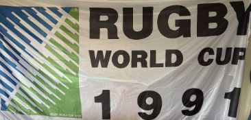RWC 1991 Huge Official Street-Hanging Flag From nr Millennium Stadium: No less than 154” x 76”