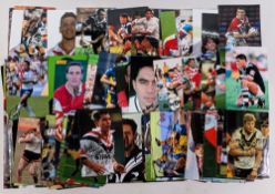 100 Rugby League signed colour Photographs, league and international players, with a good