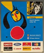 1999 Champions League Final Poster, Bayern Munich v Manchester United - in used condition with wear,