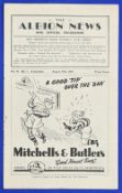 1951/52 WBA v Manchester United Division 1 match programme 18 August 1951 (programme no. 1);