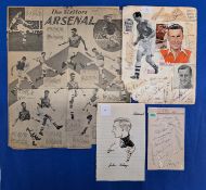 Arsenal Autographs 1950; player signatures on one card to include Jimmy Logie, Arthur Shaw, Archie