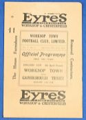 Pre-War 1929/1930 Worksop Town v Gainsborough Trinity FAC 4th qualifying round; good/very good. (1)