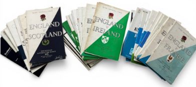 1954-1993 England 5 Nations Rugby Programmes, Almost All Home (33): v Scotland 1955, 67, 69, 73, 79,