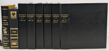 1971-1990 Wolverhampton Wanderers Wolves FC Home Programmes in binders, to include 1971-72, 85-86,