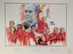 Bobby Moore and Alf Ramsey 1966 World Cup Print. Print titled England World Cup Winners 1966 by