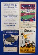 Manchester United away FA Cup match programmes v 1948/49 Hull City 6th round, 1953/54 Burnley 3rd