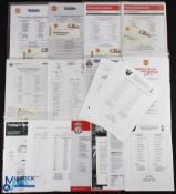 2012/13 Manchester Utd U21s Premier League single sheet homes (13) including Liverpool match ticket,