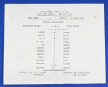 Very Scarce Manchester United 1971/72 home reserve single sheet programme Manchester United v