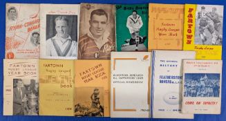 12x Rugby League Souvenir Testimonial Brochures and Handbook to include Blackpool Handbook 1962-