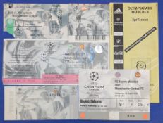 TICKETS: 2000/01 Champions League away match tickets v Anderlecht (small corner removed upon entry),
