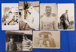 6x Early Wigan Rugby League Player J Sullivan Portrait Postcards, one signed and dated 1923 (6)