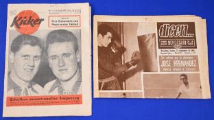 1968/69 Barcelona newspaper 'Dicen' dated 27 September 1968 with report/photos of Estudiantes v