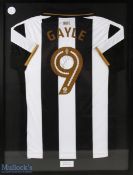 Newcastle United Football 2010s Dwight Gayle No 9 football shirt signed across gold coloured