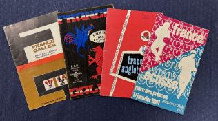 1962-1981 France Home Rugby Programmes (4): v England 1962, Scotland 1981 and Wales 1975 and 1977 (