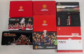 2007-2019 Manchester United Members Packs, with assorted accessories, DVDs, pens, scarf, badges,