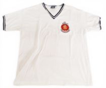 TOFFS retro match shirt 1958 Bolton Wanderers FAC Final; white, short sleeved, black/white ‘V’