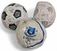 3x Vintage multi signed Football, West Bromwich Albion, Everton and Burton Albion, indistinct