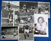 1973/74 Manchester United Press photographs of players Holton x2, Martin, Macari x3, Graham,