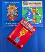 World Cup Programmes including Jules Rimet Cup World Championship England 1966, World Championship