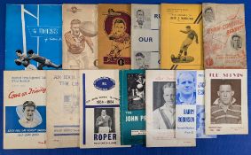 12x Rugby League Souvenir Testimonial Brochures: to include Ryan Cunliffe Benefit, The John