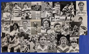 24x Wigan Rugby League Press Photographs, team match action images, assorted named press stamps to