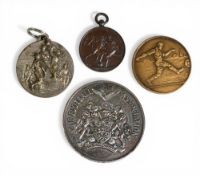 Vintage The Football League Commemorative Medallion, base metal, plus three period football award