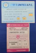 TICKETS: 1990/91 Leeds United v Manchester United Division 1 match ticket 28 August 1990; x 2