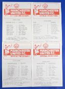 Manchester United 1982/83 reserves homes Bury, Blackpool, Liverpool, Everton; fair/good. (4)