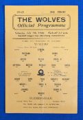 1944 Wolverhampton Wanderers Wolves Single Sheet War Football Programme v Birmingham City for this