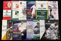 England v Tourists and Special Rugby Programmes (13): v NZ 1967 and 97, v S Africa 92 and 2001; v