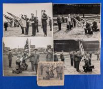 1940 Old Trafford Stadium; Squadron Leader Barry of Bournemouth presenting colours to the Manchester