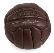 Stanley Matthews signed vintage style panel leather Football, signed - Best wishes Stanley