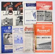 Selection of Manchester United programmes 1948/49 Portsmouth, Middlesbrough; aways 1948/49